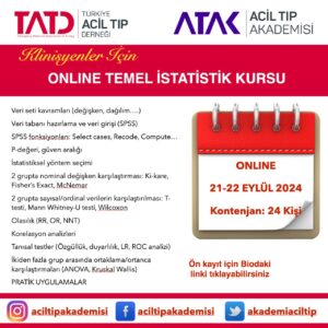 Klinisyenler İçin Online Temel İstatistik - 1 Kursu