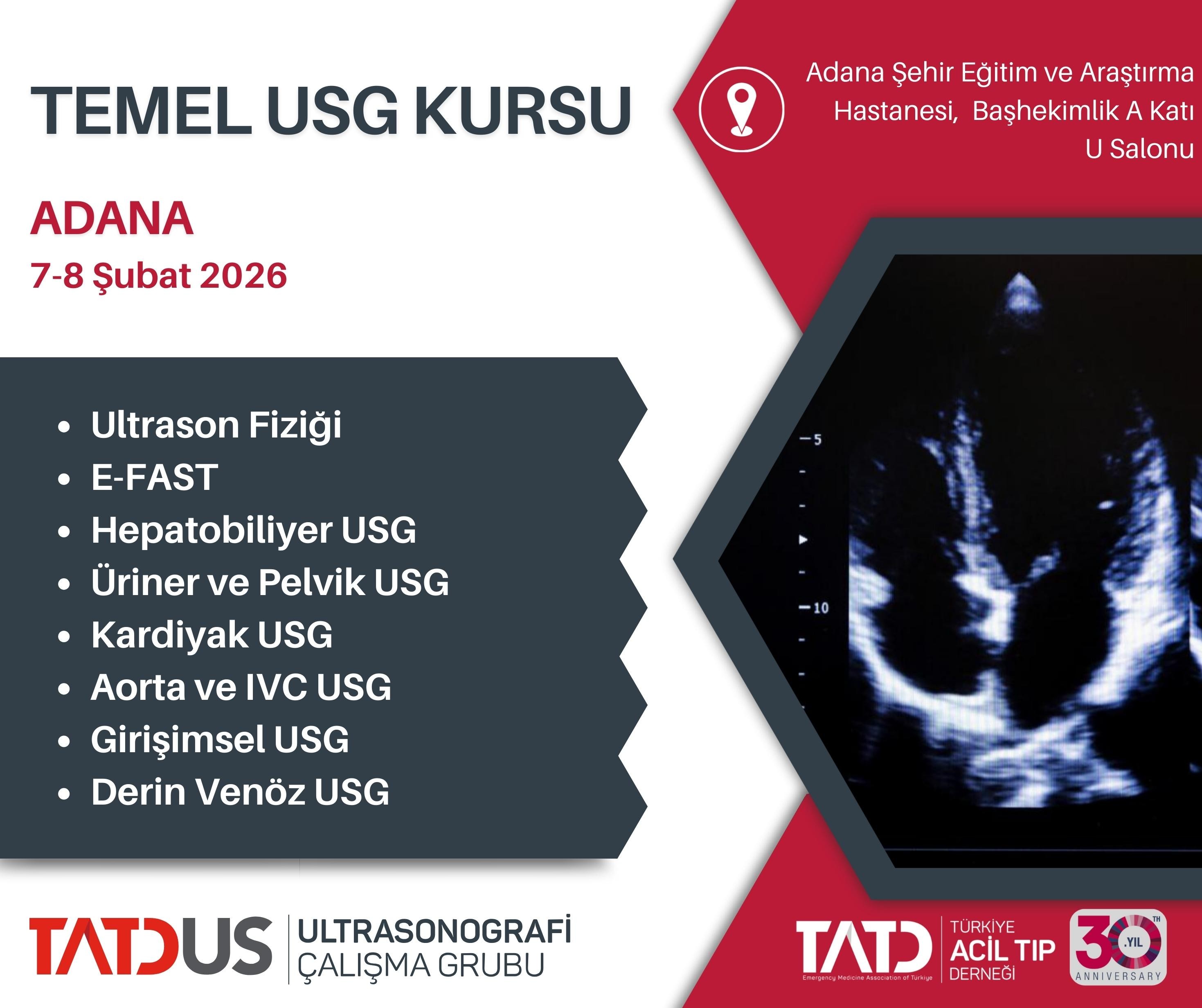 Temel USG Kursu 7 - 8  Şubat 2026, Adana