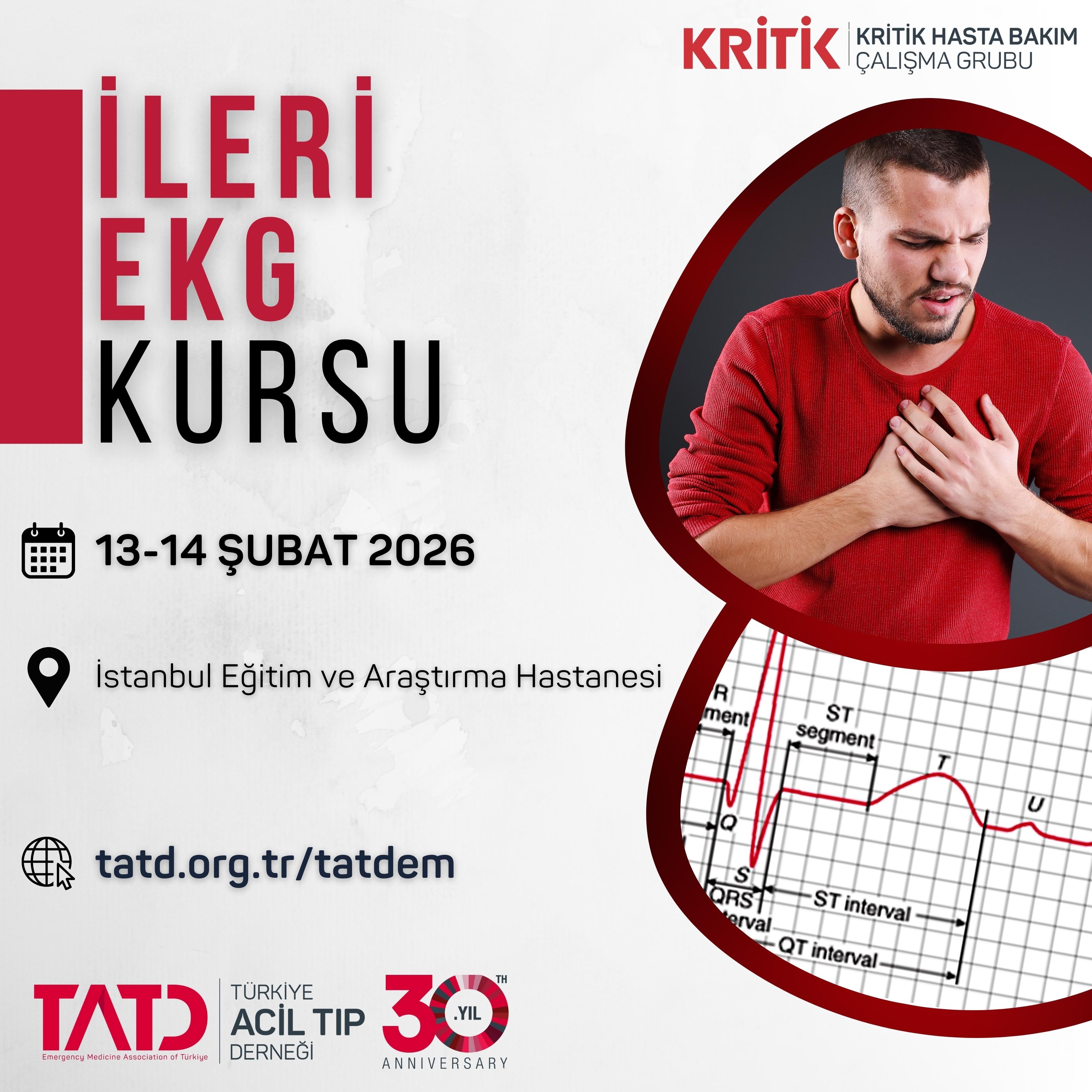 13 - 14 Şubat 2026, İleri EKG Kursu İstanbul