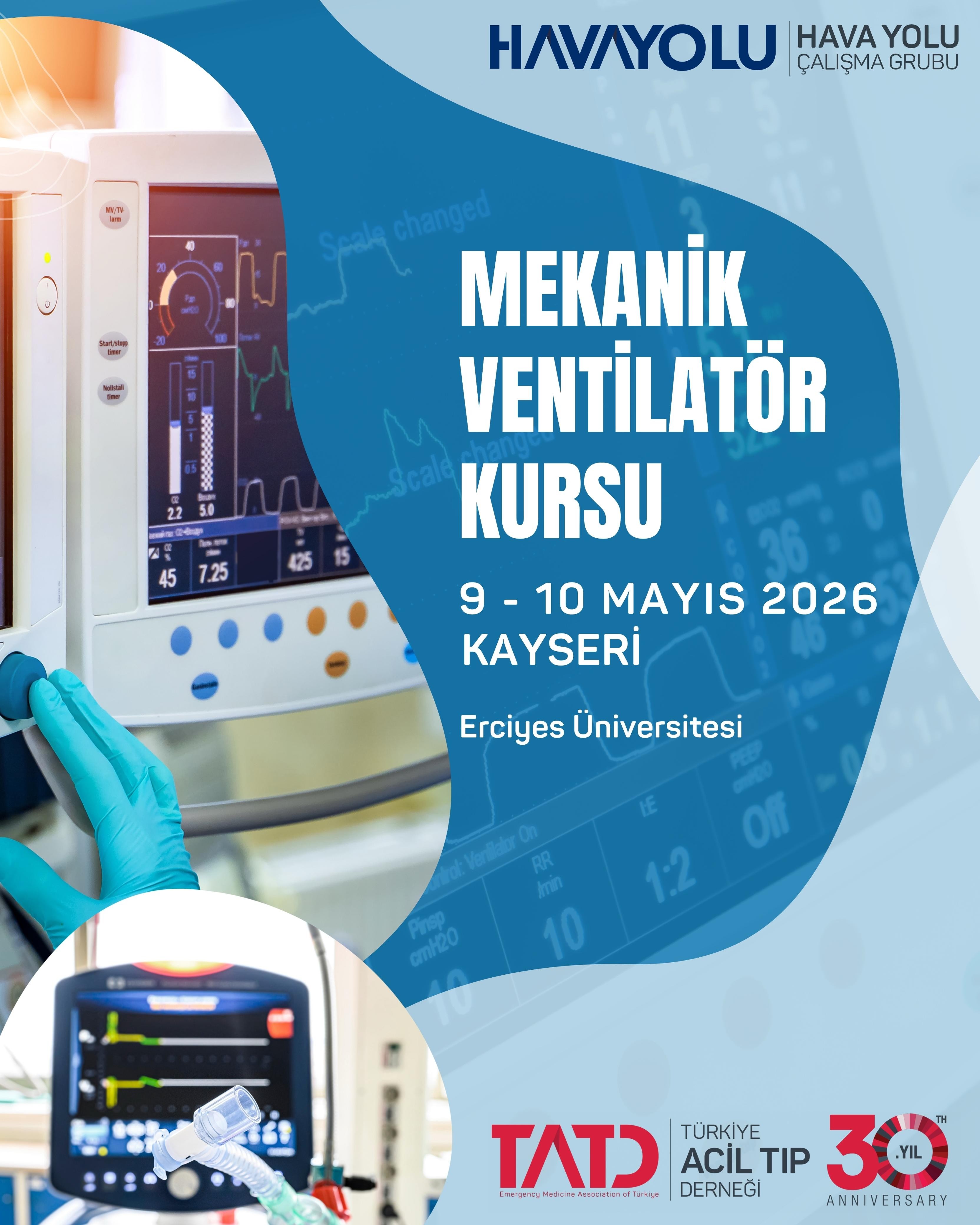 9 - 10 Mayıs 2026 Mekanik Ventilasyon Kursu, KAYSERİ
