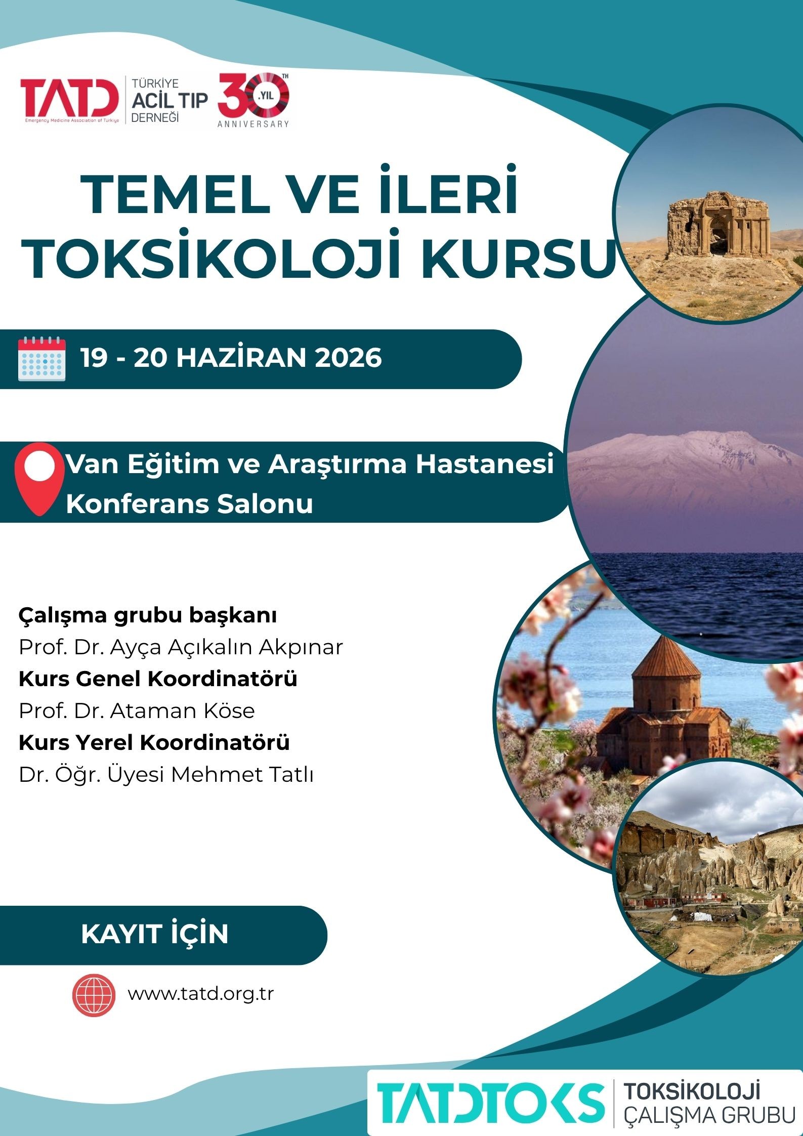 19 - 20 Haziran 2026 Temel ve İleri Toksikoloji Kursu, VAN