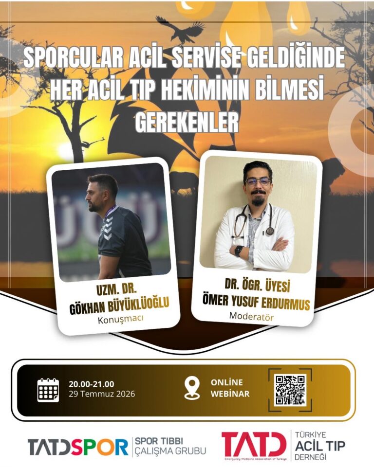 TATD Spor Tıbbı Çalışma Grubu Webinarı 29 Temmuz 2026 Saat 20.00