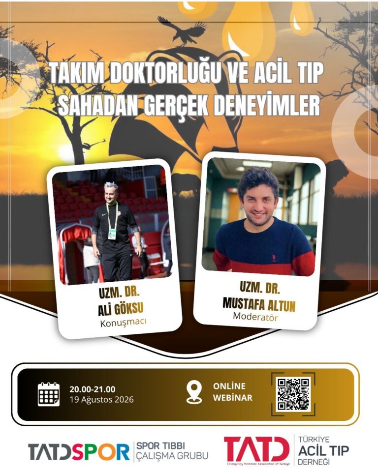 TATD Spor Tıbbı Çalışma Grubu Webinarı – 2 19 Ağustos 2026 Saat 20.00